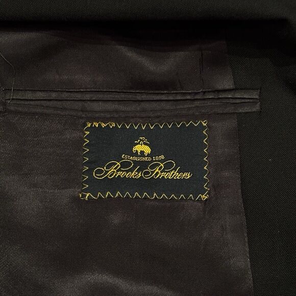 Vintage 90s Brooks Brothers Blazer Men's 42R Navy Blue Wool Sport Coat Jacket - Picture 10 of 12